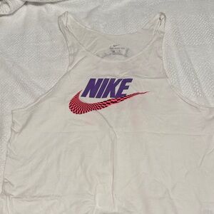 Nike White Tank with Purple and Pink Graphic